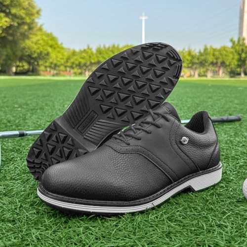 Image of THESTRON Men Golf Shoes Waterproof Professional Golf Footwears Spikes Spikeless Golf Walking Sneakers Turf Sports Golf Training Sneakers for Men