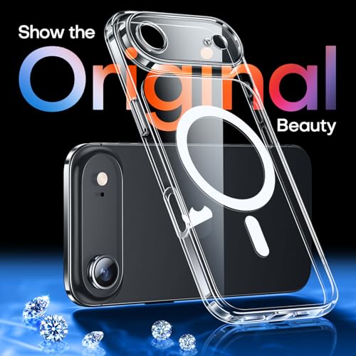 Image of CANSHN Magnetic Compatible with iPhone Air Case(6.5 Inch), Upgraded [Full Camera Protection] [Compatible with Magsafe] Non-Yellowing Shockproof Bumper Phone Cover for iPhone 17 Air Case,Clear