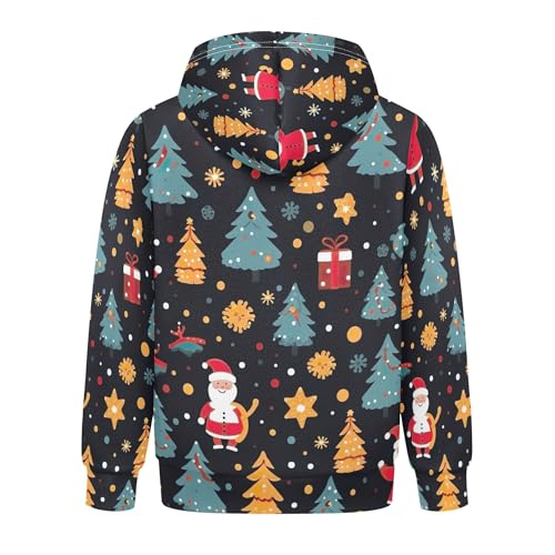 Kids Hoodies Sweaters Christmas Xmas Santa Claus Hooded Sweatshirts with Big Pockets for Boys Girls B04003582