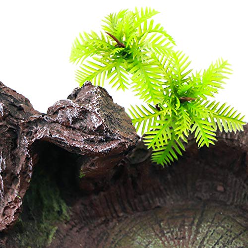 Aqua KT Reptile Terrarium Water Food Bowl Dish Tree Trunk Design for Amphibian Rock Decoration - Thumbnail 5