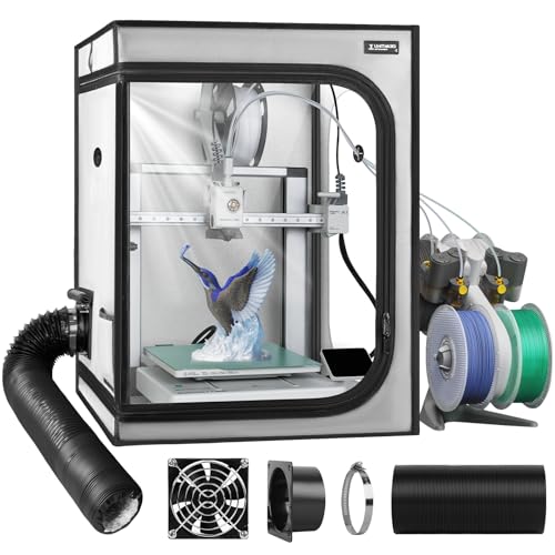 A1 Boîtier pour Imprimante 3D avec Éclairage LED e Ventilation Compatible with Bambu Lab A1&A1 Mini Combo AMS Lite,Housse de Protection Ignifuge...