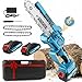 Mini kettensäge mit Akku 4000mAh, 1000W Bürstenlose 6-Zoll Elektrokettensäge mit Automatischer Ölung & 2 Ersatzketten, Kompatibel mit Makita 18V–Kettensäge Akku für Gartenpflege/Brennholzschne...