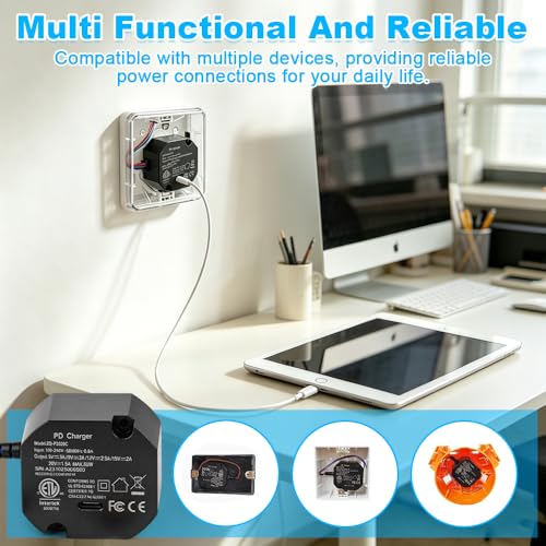 Alimentation USB Type-C 30W : chargeur mural discret pour tablette de salon