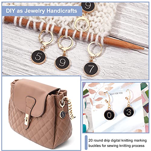 NBEADS 20 Pcs Number 0~9 Stitch Markers - Image 4