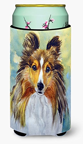 Caroline's Treasures 7397TBC Sheltie Toby Tall Boy Hugger Can Cooler Sleeve Hugger Machine Washable Drink Sleeve Hugger Collapsible Insulator Beverage Insulated Holder