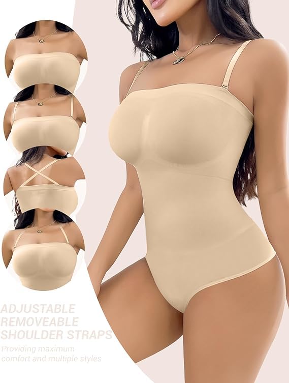 Image of ALYNE Strapless Shapewear Bodysuit for Women | Tummy Control Full Body Shapers | Seamless Snatched Bodysuit for Under Dresses