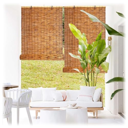 BZCKBZ Estores De Bambú para Exteriores, Cortina De Caña para Patio Persiana Enrollable De Bambú Opacas Impermeables para Exterior Jardín Balcones Porche