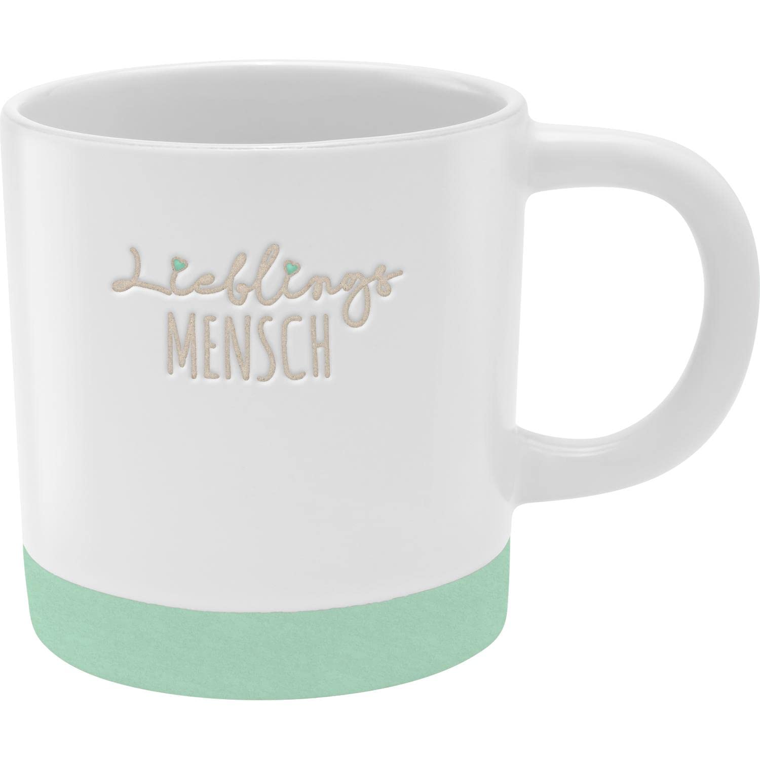 GRUSS & CO Mug with Engraving Mensch, Stoneware, 40 cl, Multicoloured, Gift Friends, 48429