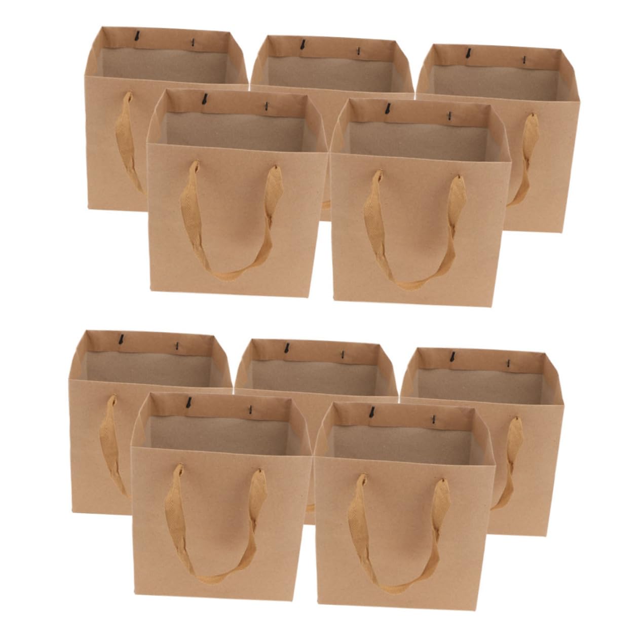 Sac cadeau papier kraft carré à poignées Mipcase pour gâteaux et fleurs