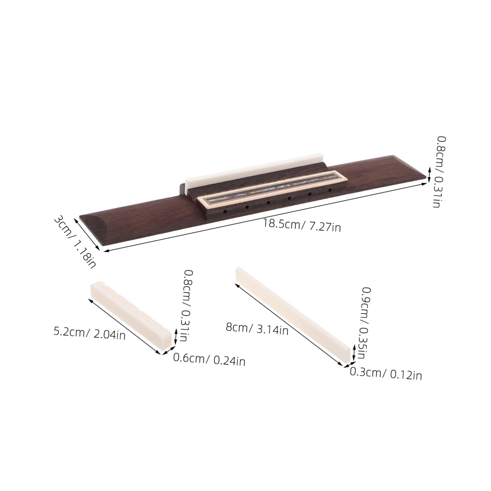 BESPORTBLE Acoustic Guitar Repair Kit Rosewood Saddle Bone Nut for Classic Guitar Easy Installation