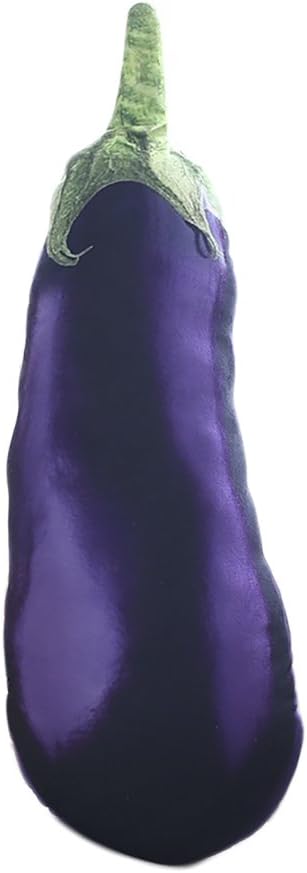ChezMax Cute 3D Fruit Shape Throw Pillow Stuffed Plush s for s Gift Back Cushion for Home Decoration Purple Eggplant 27.6" X 9.8"