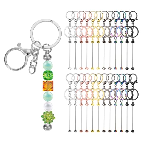 Barres de porte-clés à perles en métal kit en vrac pour pendentifs