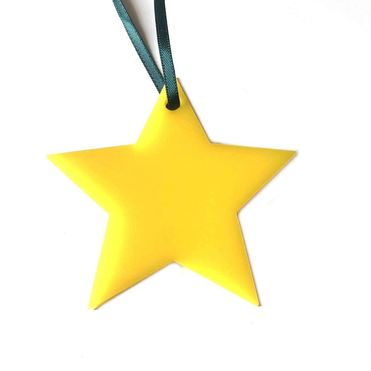 Super Cool Creations Star Christmas Tree Decoration - Yellow - Standard 7cm