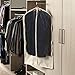 Household Essentials 311393 Hanging Garment Bag | Suit and Jacket Protector | Natural Cotton Canvas with Clear Vinyl Cover, Off-White