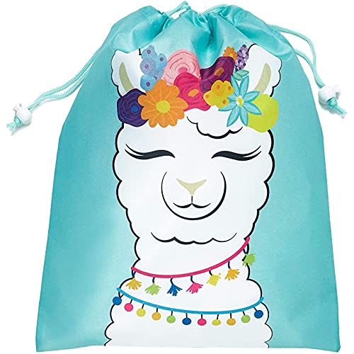 50% Off Discount Juvale 12-Pack Drawstring Llama Party Favor Bags for Fiestas and Birthday Parties, 10 x 12 Inches