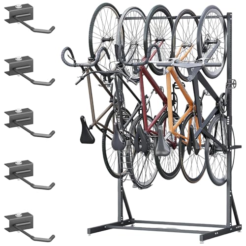 Porte-vélos vertical intérieur autoportant pour garage : finissez-en avec le désordre de 5 vélos