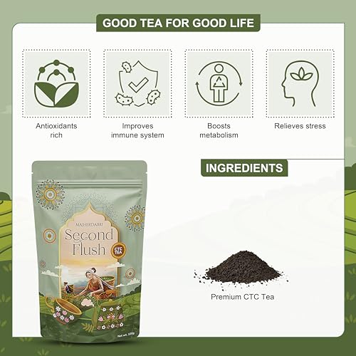 Image of DABRI Majherdabri Second Flush CTC Tea 300gm|Pack of 3 x 100gm Each Pouch|Bold & Malty Black Tea with Rich Aroma|Premium Summer Harvest|Srong Patti Chai Blend for Daily Energy|Rich with Antioxidants