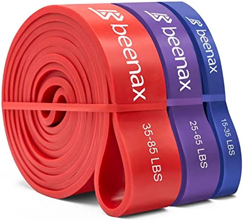 Beenax Resistance Bands Pull Up Assist Bands Set - Thick, Heavy Different Levels Workout Exercise Bands for CrossFit, Powerlifting, Muscle and Strength Training, Stretching, Mobility, Yoga - Men Women