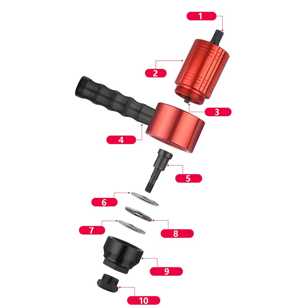 Rivet Nut Rivettatura M3-M8 Trapano per Rivettatura A Batteria Adattatore Elettrico Inserto Strumento per per Uso Domestico Manico In Metallo Accessori di Ricambio A