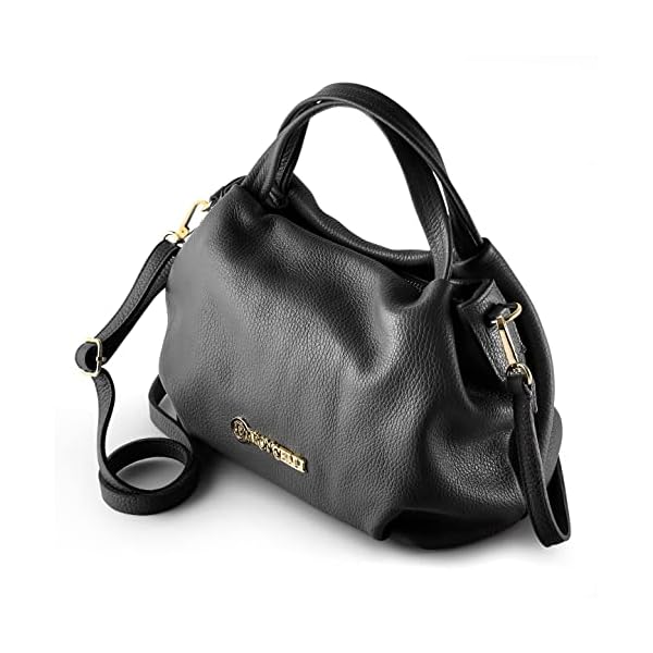 Baroncelli Italian Leather Purse for Women Genuine Soft Leather Medium Size Shoulder Crossbody Bag Made in Italy