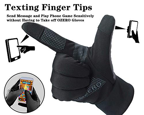OZERO Cycling Gloves,Touch Screen and Water Resistant Thermal Gloves for Driving,Running and Cycling - Image 4