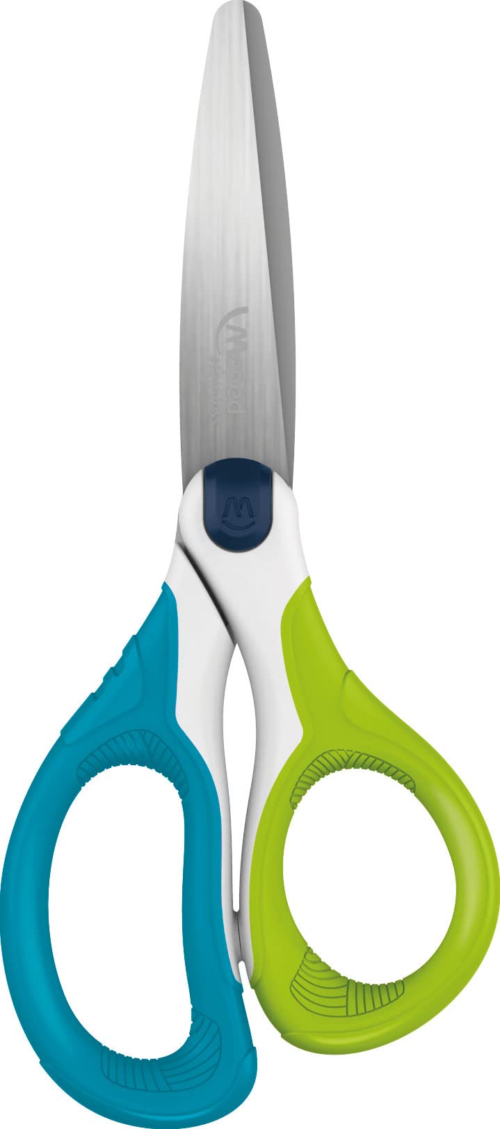 Maped - forbice Sensoft Asimmetriche - Forbici per bambini ergonomiche con anelli morbidi - 13 cm, dai 4 anni, per la scuola materna e la scuola - Colori Verde