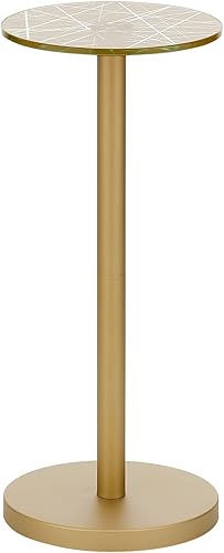 Miniatura 7 de mDesign Mesa lateral de cristal para beber, pequeña y moderna mesa de noche de metal para sala de estar, dormitorio, oficina en casa y dormitorio,