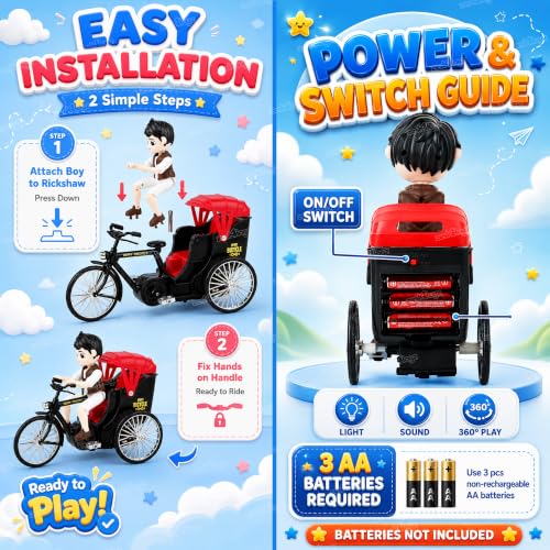 Image of Zest 4 Toyz Musical Tricycle Toy for Kids with Colorful Lights & Sound Toy | Stunt Tricycle with Rotating Foot Pedals | Musical Toys for Boys & Girls