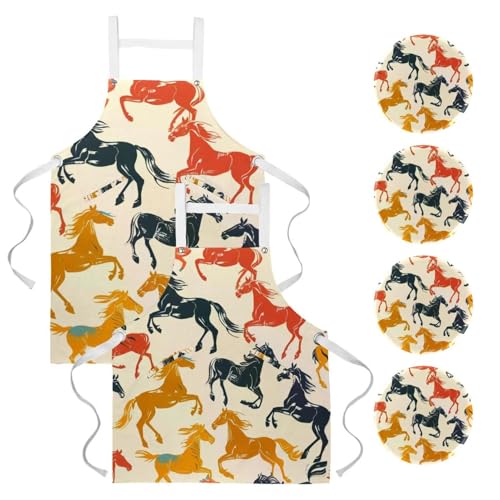 Tablier de cuisine pour pâtisserie et nettoyage lot de 2 avec broches