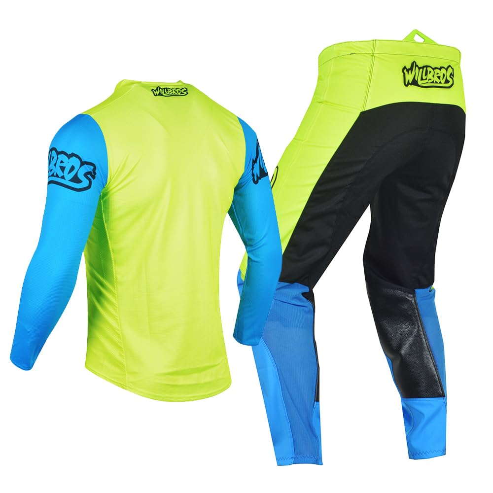 Pantalones de Jersey Camiseta de Motocross MX Traje Bicicleta Todoterreno Equipo de Protección para Motocicletas Adultos