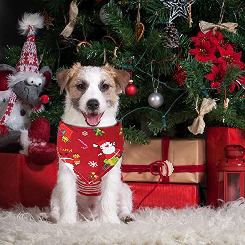 Haustier Bandanas,4 Stück Haustier Dreieck Lätzchen,Einstellbar Halstuch Hunde Seihnachten Haustier Bandana,für Weihnachten Haustier Halstuch Dekoratio