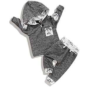 Baby Jongens Hoodie Trainingspak Set Lange Mouwen Met Hooded Dinosaurus Top Met Pocket en Broek Kleding Outfit