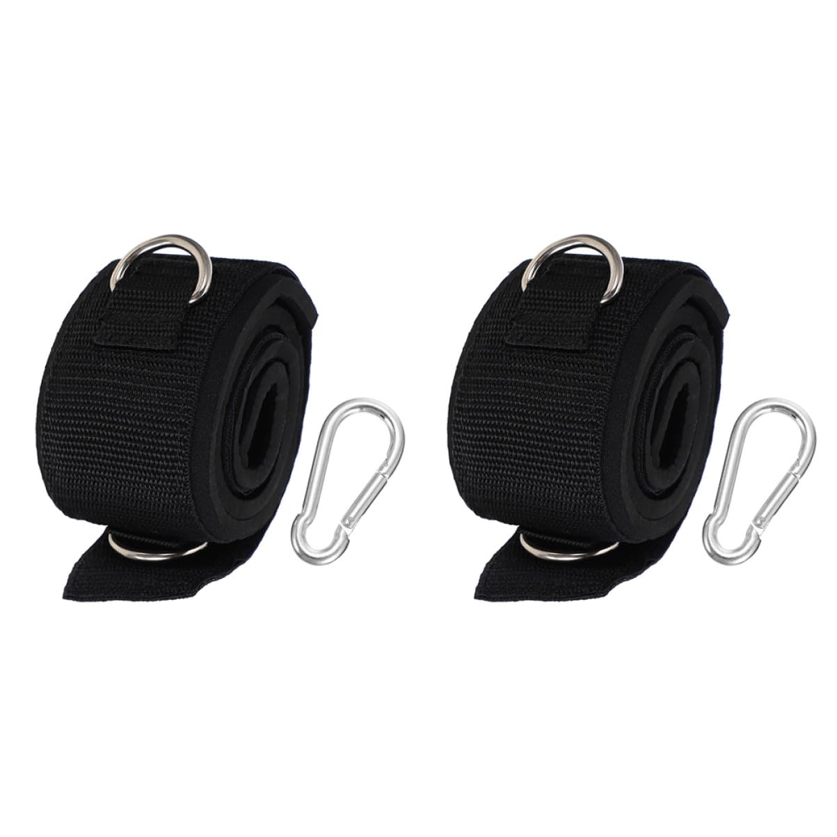 Cinghie Fitness per Coscia 2 Pezzi in Nylon Nero per Esercizio