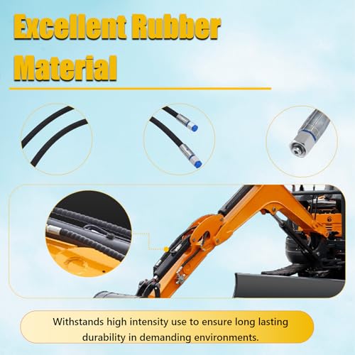 Image of 2PCS Excavator Diverter Valve Hoses for 1-2 ton Chinese Mini Excavator, 32 Inch Excavator Hydraulic Diverter Valve Flexible Hoses Fits M14 Hose, 1 /4in Interface, 60MPa 8702PSI