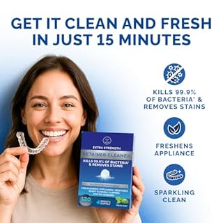 Retainer Cleaner Tablets for Invisalign Approved for Ultrasonic Cleaners -120 Denture Cleaning Tablets for Aligners, Night Guard, Mouth Guard - Denture Cleaner Tablets 4-Month Supply