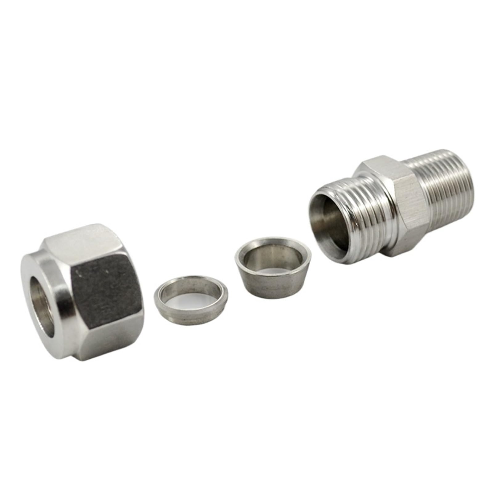 Raccordo di conversione in acciaio inossidabile 1/8" 1/4" 3/8" 1/2" 3/4" 1" M14 M20 Femmina Maschio Croce Raccordo per tubo divisore in acciaio inossidabile a 4 vie (maschio BSPT (ZG), M20x1,5)