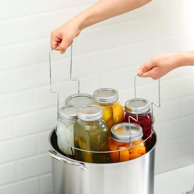 Stainless Steel Water Bath Canning Pot, 21.5 Quart, with Rack and Tempered Glass Lid, Holds 8 Pint or 5 Quart Jars