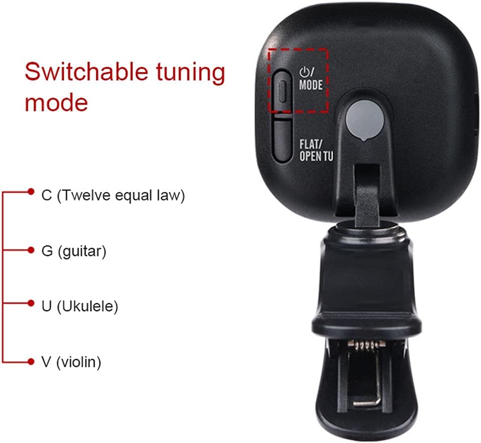 Rechargeable Multifunctional Clip-on Tuner Electric Guitar Pedal Clip Mini LCD Display for Chromatic Violin image 3