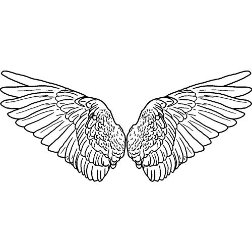 'Angel Wings' Rubber Stamp - Unmounted Design for Crafting & Scrapbooking, A8 (RS00038491)