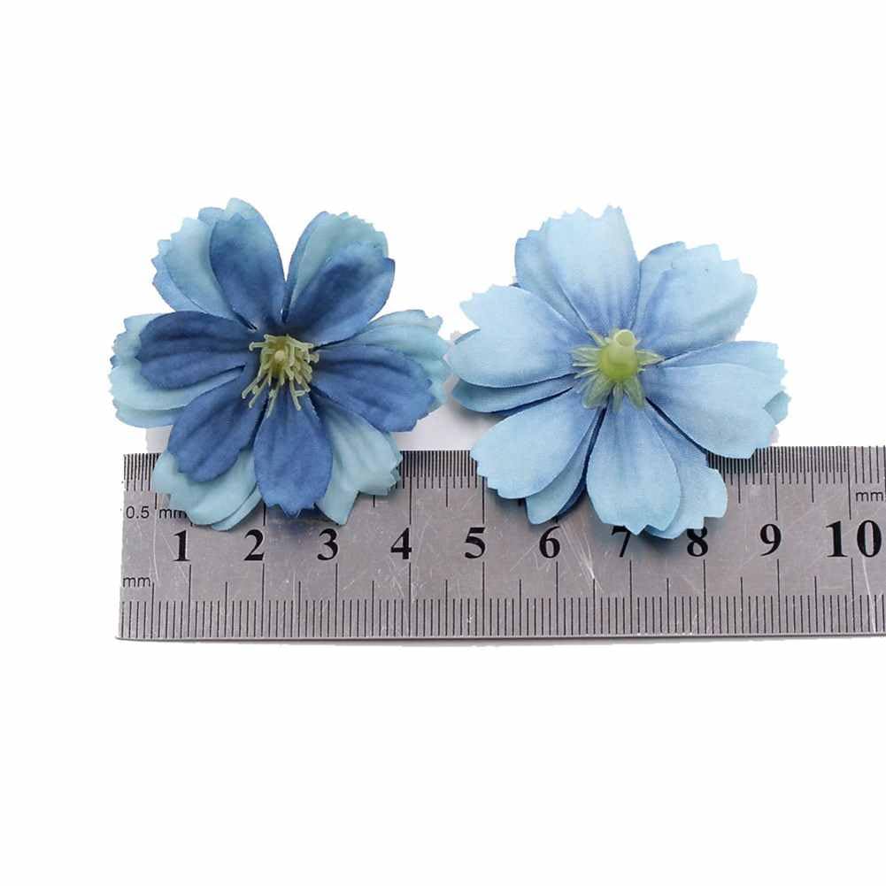 Cozylkx Teste di Fiori Artificiali Accessori per Capelli Fai da Te Corpetto Tessuto di Seta Fiori Finti Kit Decorazioni Fatte a Mano,Grigio
