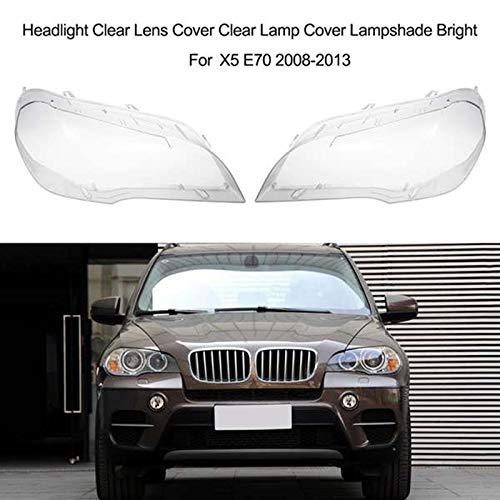 Coque de phare gauche X5 E70 2008-2013 en plexiglas transparent
