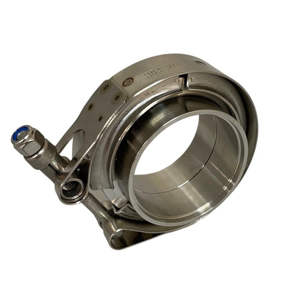 Boltza Silver Boltza® V-Band Clamp + Flanges Complete Stainless Steel Extra Turbo Hose (3.25'' Inch (82Mm))