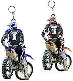Tezzo 2022 Personalized Motocross Racer Acrylic Keychain Blue