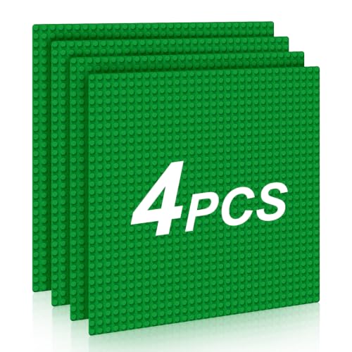 Image of Pokiiulk Classic Baseplates 4pcs 10 inchx10 inch, Perfect STEM Gift, Green