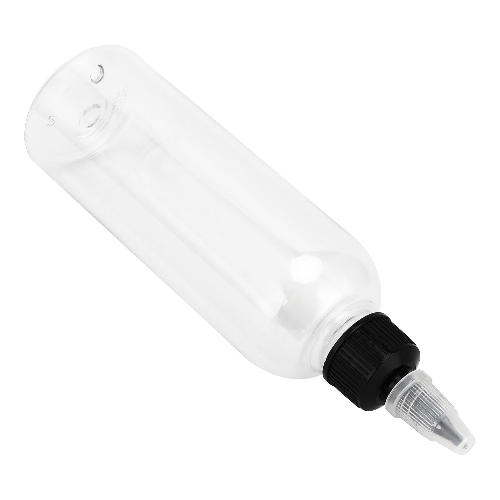 HOIGON Confezione da 30 bottiglie dosatrici trasparenti da 250 ml, in plastica con tappo a vite e imbuti, bottiglie vuote Boston da spremere per condimenti, versamento di vernice, arti e mestieri