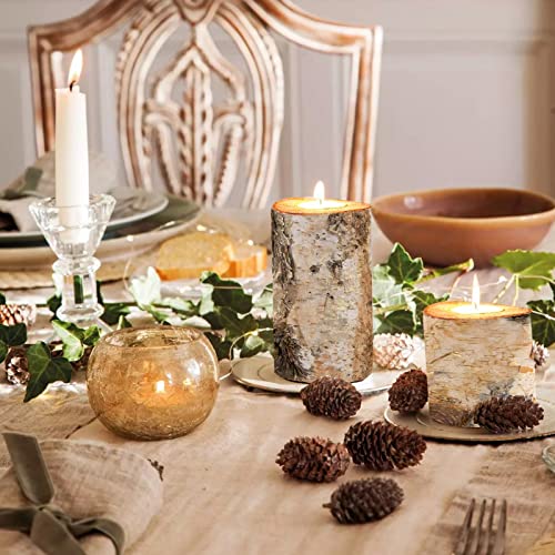 3Pcs Wooden Tea Light Candle Holders, Personalized Birch Wood Votive Tealight Holder For Birthday, Holiday, Party, Wedding, Table Decoration(2In, 4In, 6In) #TOP6