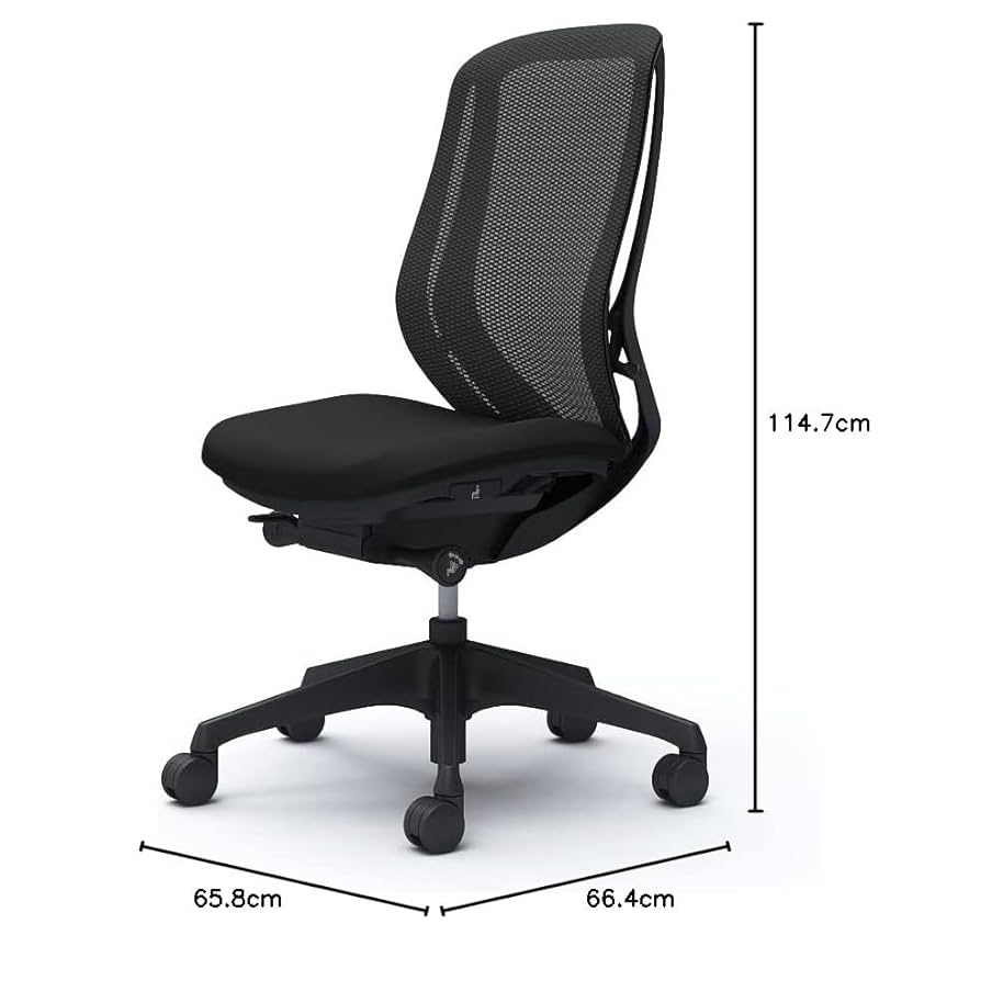 オカムラ　シルフィー 　ローバック 　アジャストアーム　ブラック 株式会社ダイシン / オカムラ シルフィーチェア メッシュタイプ