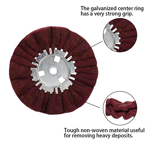Image of 8 inch Non-Woven Airway Satin Buffing Wheel, 5 /8 inch Arbor Hole | Surface Prep Wheel for Angle Grinder, Ideal for Sanding & Polishing Aluminum, Stainless Steel - 1 PCS