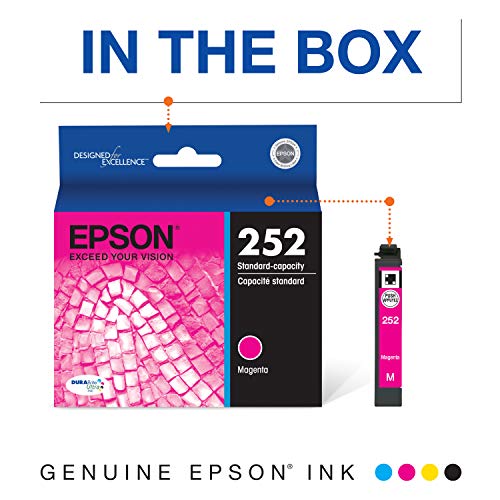 Image of Epson T252 DURABrite Ultra Ink Standard Capacity Magenta Cartridge (T252320-S) for Select Workforce Printers, 1 Count (Pack of 2)