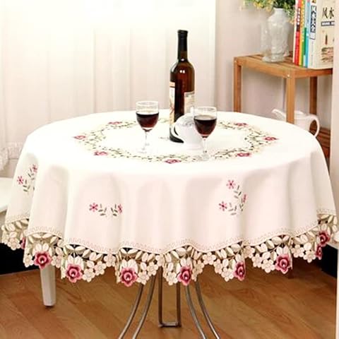 LVYXON Round Stain Resistant Tablecloth Cover